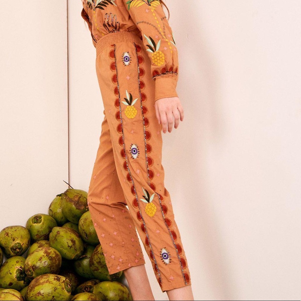 Farm Rio Beaded & Embroidered pants